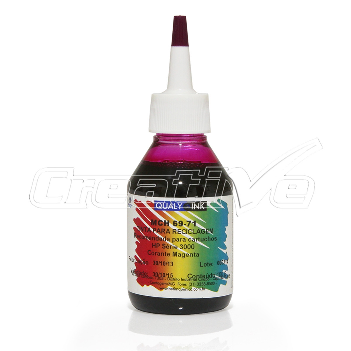 Tinta Hp Corante Magenta Universal Com Bico Aplicador Mc3h 1180 Qualy Ink 100g Creative Cópias